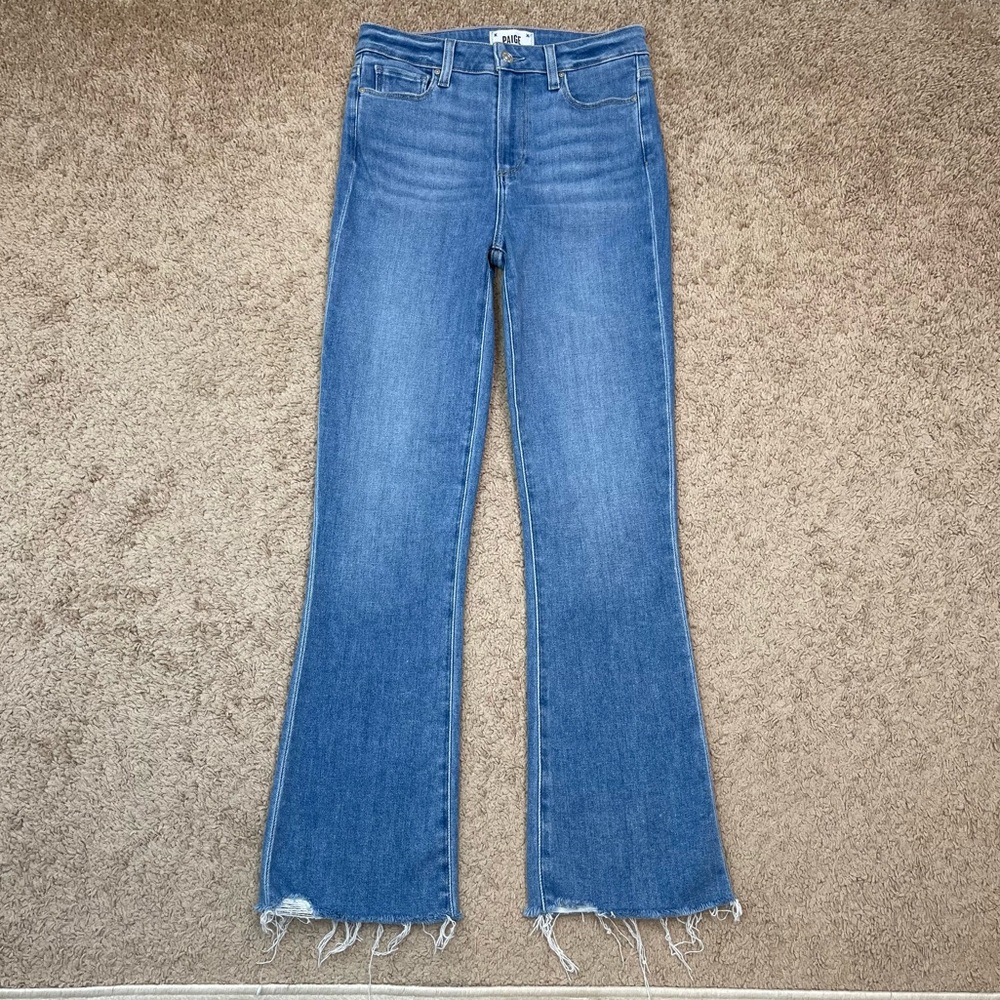 Paige Claudine High-Rise Jeans in Darling with Bootcut Flare Siesta Hem Size 26 - Picture 10 of 16